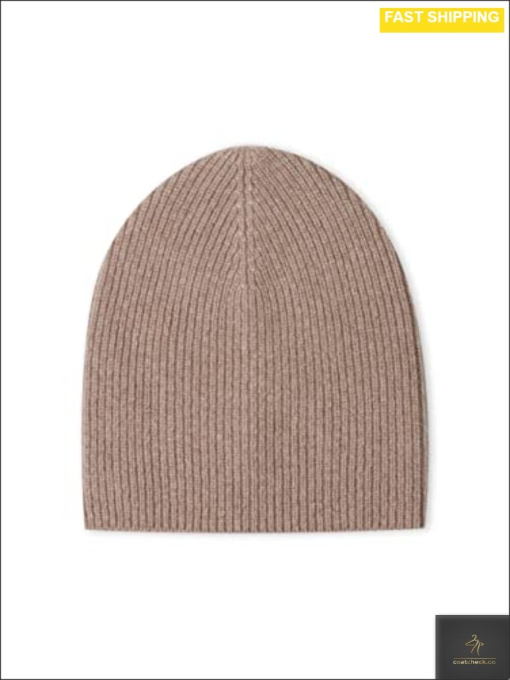 Ribbed 100% Pure Cashmere Beanie Winter Slouchy Hat
